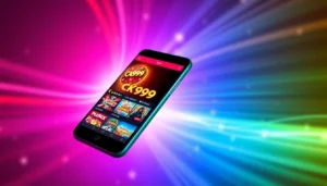 The ck999 app interface on a smartphone showcasing live casino games and betting options for seamless gaming experience.