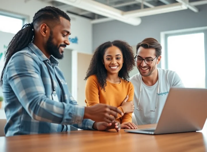 Couple reviewing affordable health insurance options on a laptop at home.