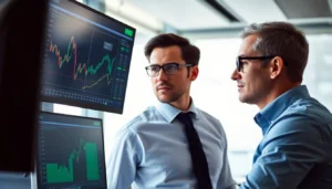 Comprehensive UK Stock Market News coverage showing analysts analyzing charts and stock data